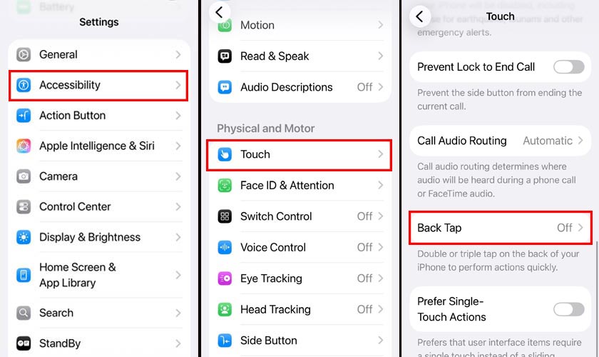 Chạm mặt lưng iPhone 17 Pro Max để tắt màn hình