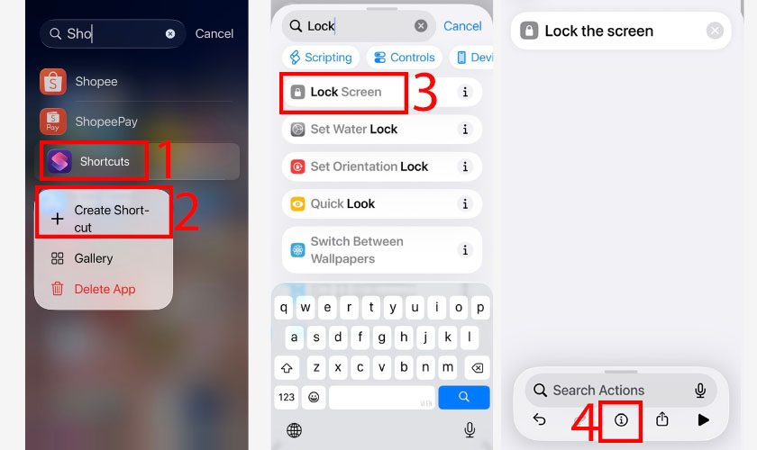 Tắt màn hình iPhone 17 Pro Max bằng cách tạo phím tắt