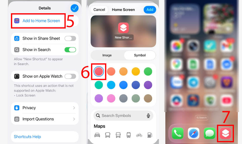 Tắt màn hình iPhone 17 Pro Max bằng cách tạo phím tắt