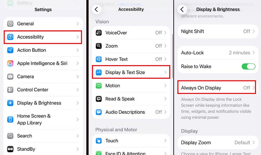 Tắt tính năng Màn hình luôn bật để tránh tình trạng máy không tắt