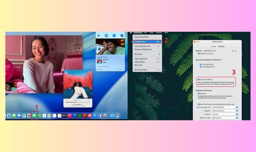 Thiết lập nhận cuộc gọi trên MacBook