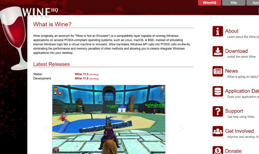 Dùng phần mềm Wine để chạy file EXE