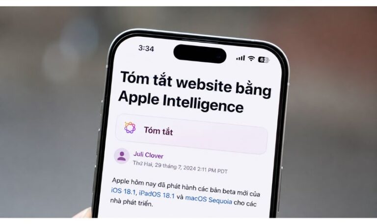 Tóm tắt website bằng Apple Intelligence