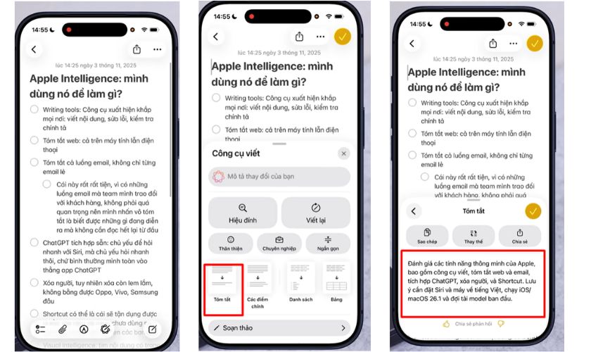 Cách tóm tắt website bằng Apple Intelligence
