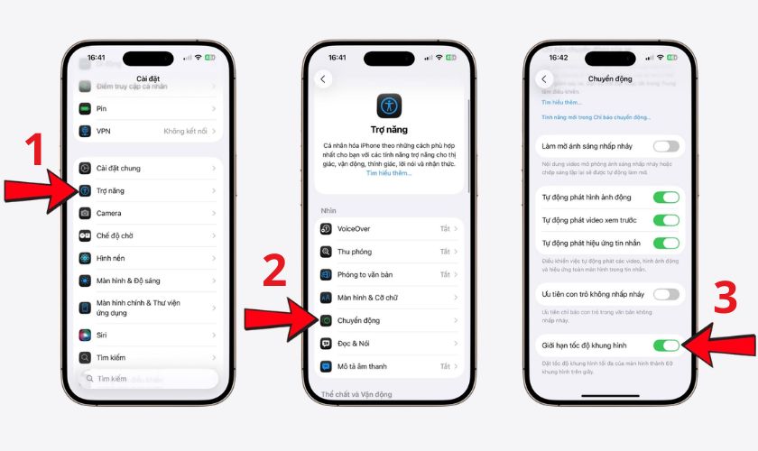 Cách bật 120Hz trên iPhone 17