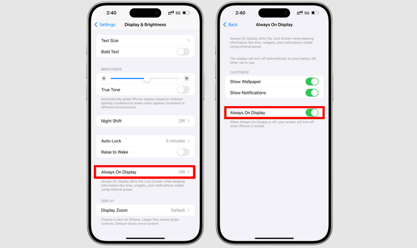 Cài đặt màn hình iPhone 15 Pro Max và hiển thị tối ưu