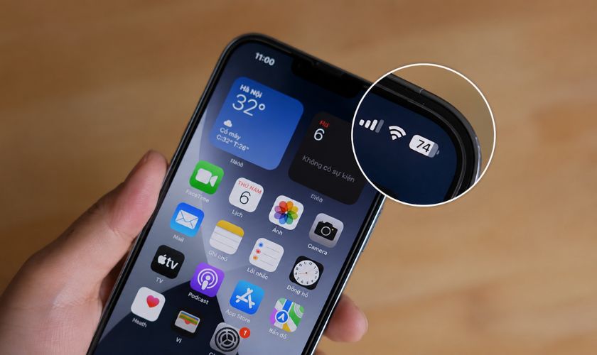 hiển thị phần trăm pin iPhone 13 Pro Max