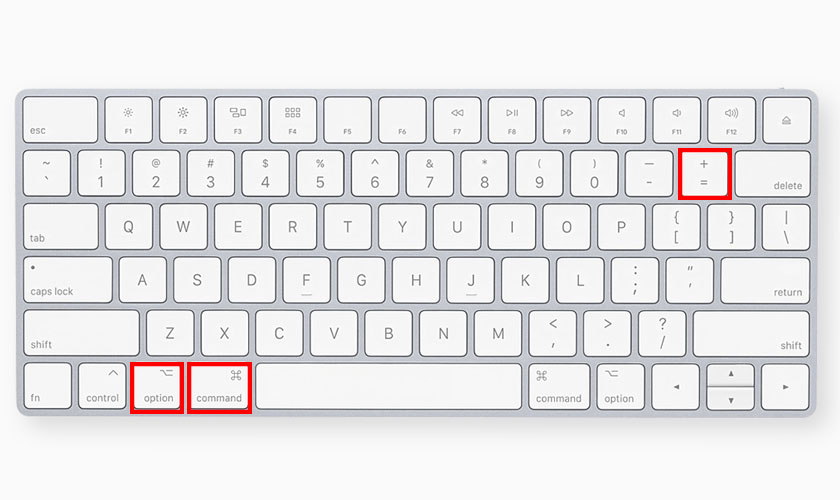Phóng to màn hình MacBook bằng phím tắt
