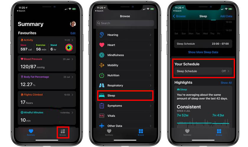 Cách tắt báo thức iPhone bằng ứng dụng Sức khỏe
