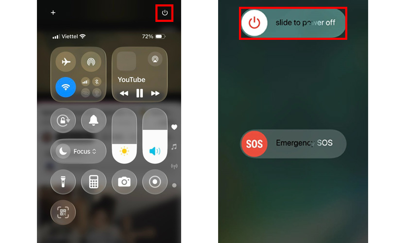 Cách tắt nguồn iPhone 17 qua Trung tâm điều khiển