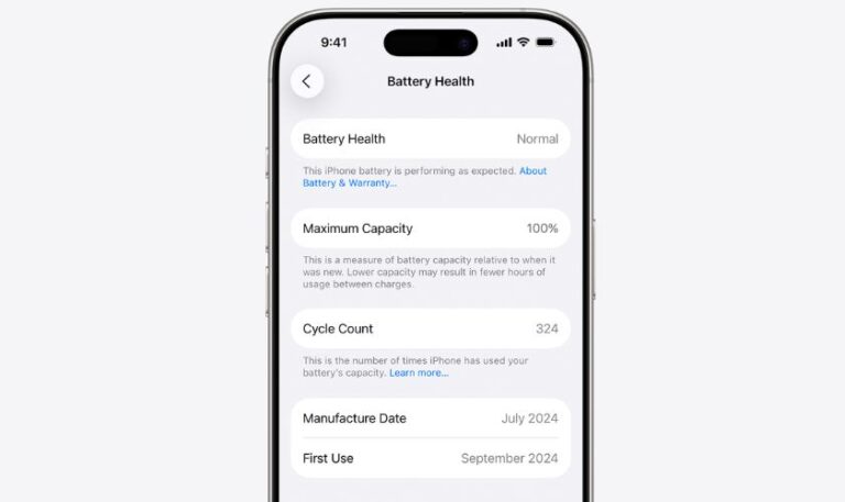 xem số lần sạc iPhone 16