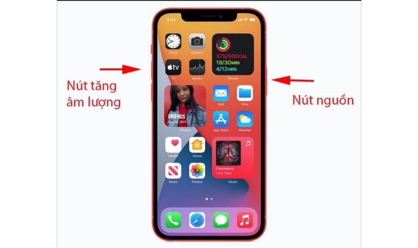 Tắt nguồn iPhone 12 bằng phím cứng