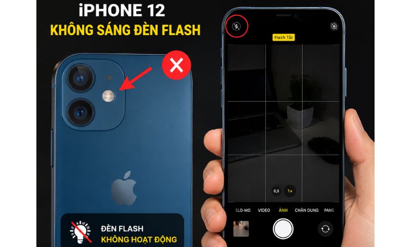 Đèn flash iPhone 12 Pro Max không sáng