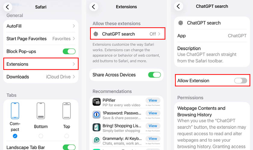Quản lý và tắt Extension không cần thiết
