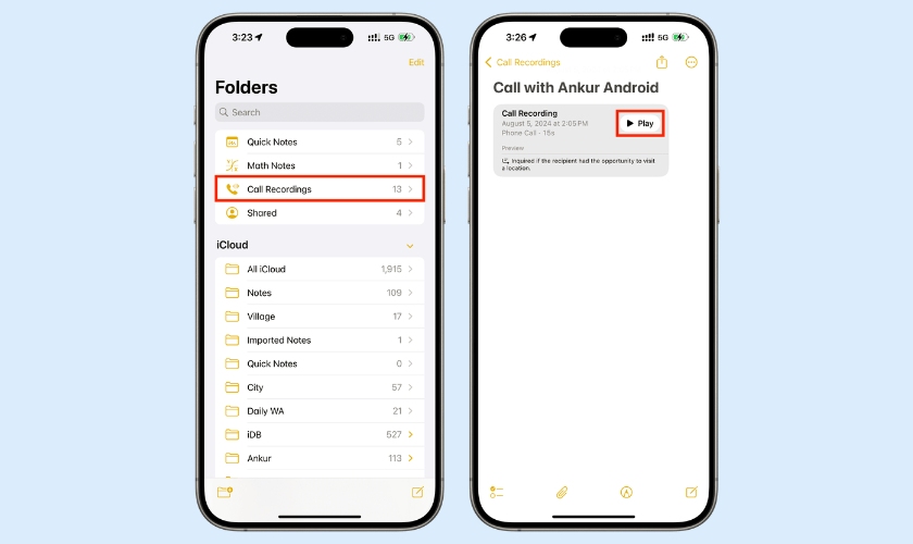 Ghi âm cuộc gọi iPhone 12 bằng thiết bị khác