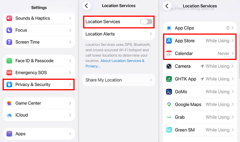 Tắt định vị giúp giảm hoạt động GPS và dịch vụ nền