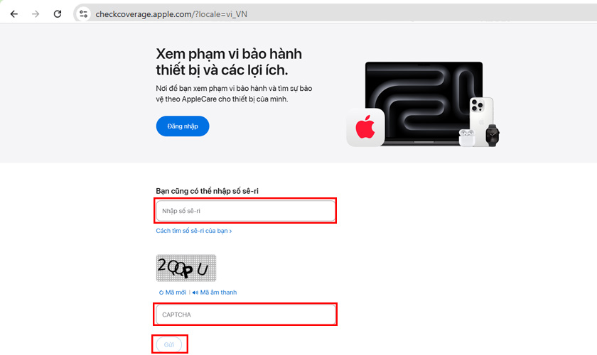 Kiểm tra điều kiện bảo hành trên website tra cứu do chính Apple cung cấp