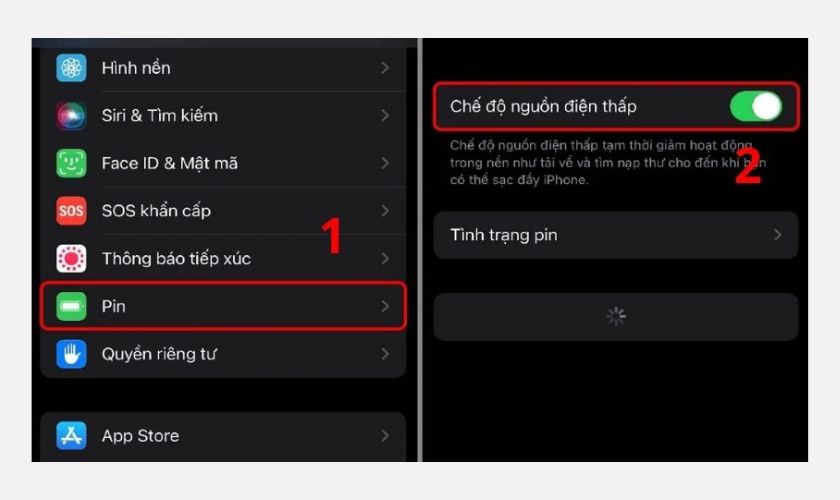 Bật chế độ nguồn điện thấp