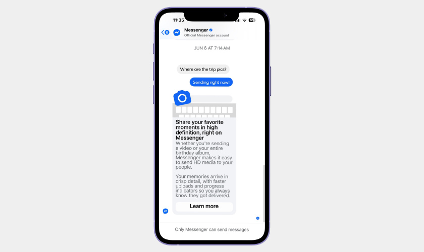 Dấu hiệu Messenger bị lag trên iPhone iOS 18.7