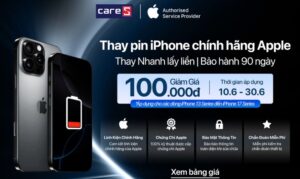 Khuyến mãi giá tốt – Thay pin iPhone chính hãng Apple tại CareS giảm ngay 100K