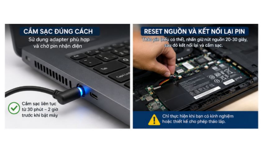 Cách xử lý pin laptop bị kiệt an toàn