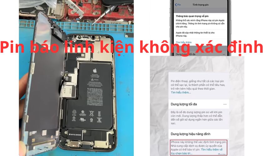 iPhone báo linh kiện không xác định ở những bộ phận nào