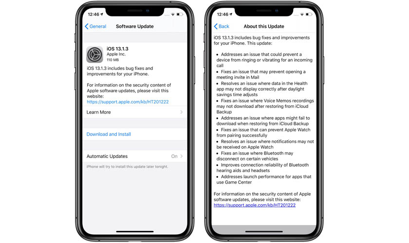 iOS 13.1.3 hao pin