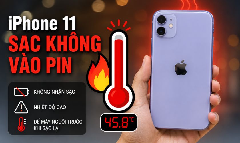 Dấu hiệu iPhone 11 đang gặp lỗi sạc không vào pin