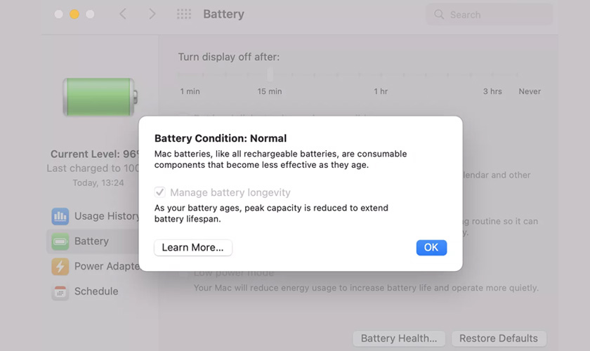 Kiểm tra tình trạng pin khi Macbook bị chậm