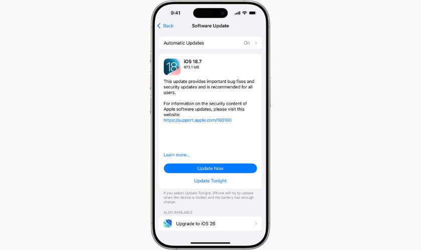 Cập nhật iOS, reset cài đặt hoặc khôi phục iPhone