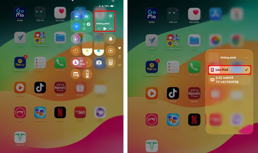 Đưa âm thanh trở về loa tích hợp giúp iPad phát tiếng đúng thiết bị