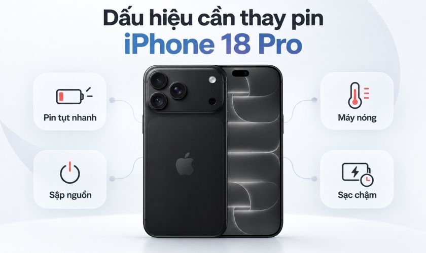 Dấu hiệu cần thay pin iPhone 18 Pro