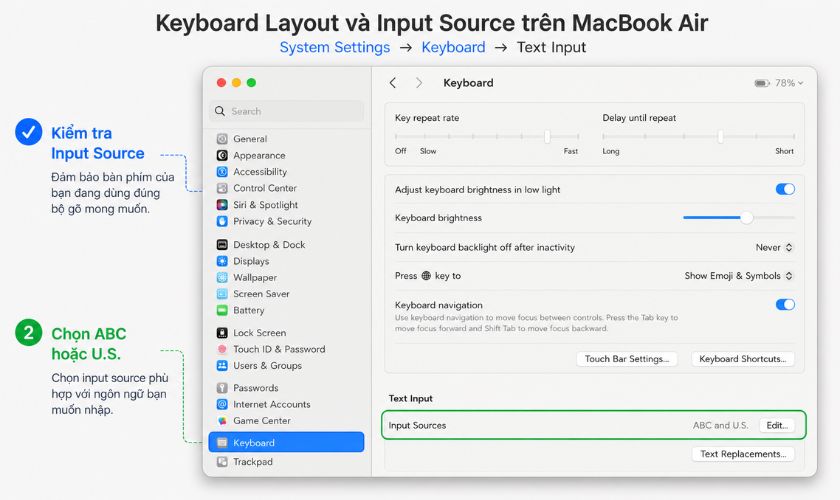 Xóa và thêm lại Input Source
