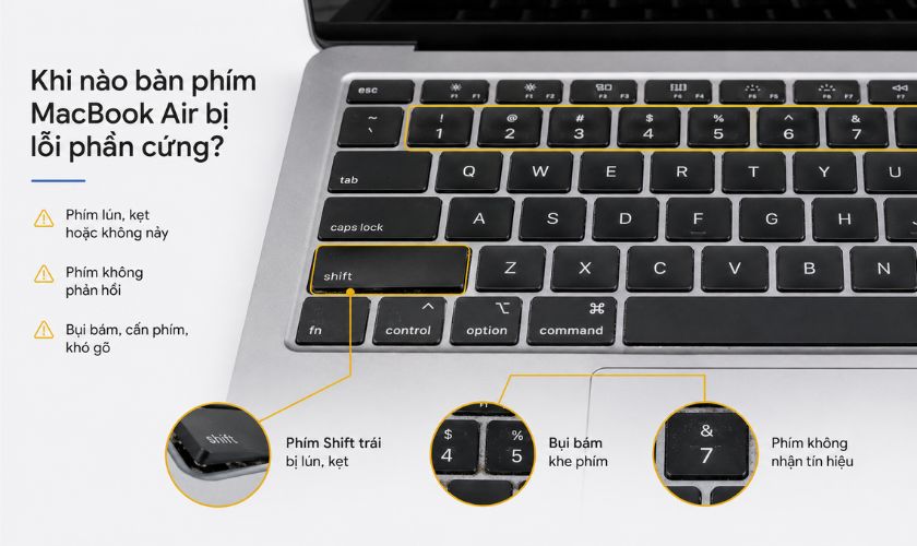 Khi nào cần sửa hoặc thay bàn phím MacBook Air