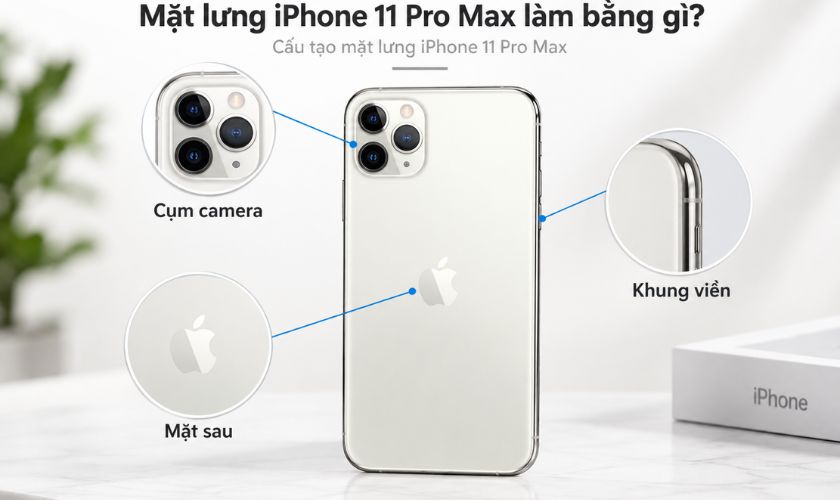 Mặt lưng iPhone 11 Pro Max làm bằng gì