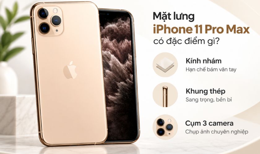 Mặt lưng iPhone 11 Pro Max có đặc điểm gì