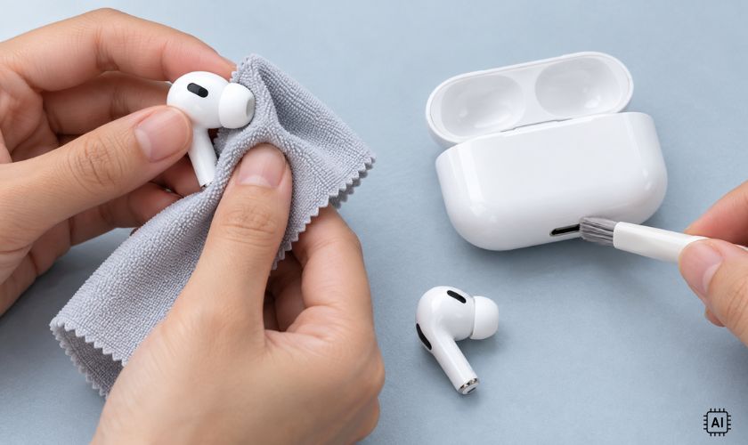 Vệ sinh AirPod và vị trí tiếp xúc sạc